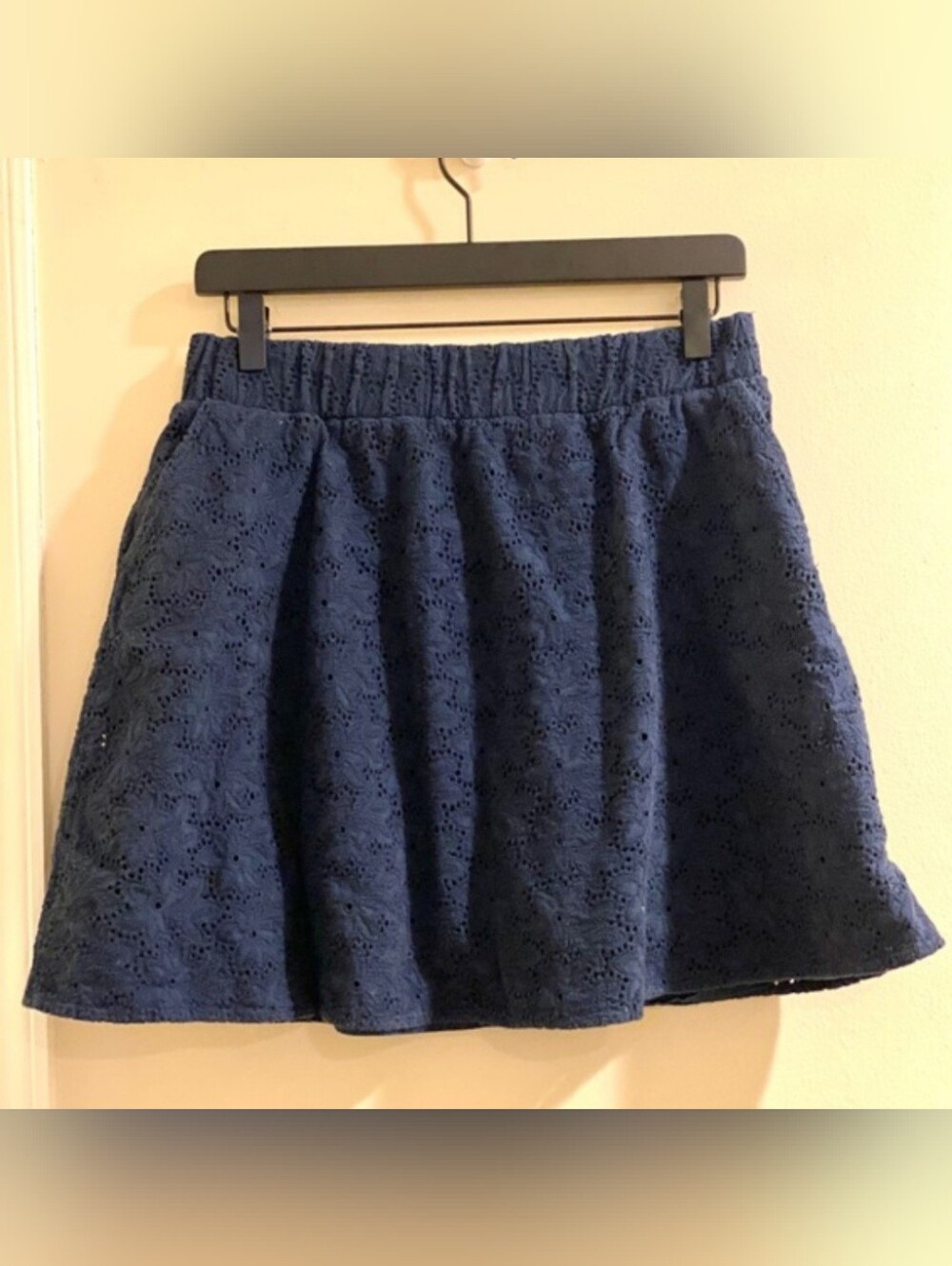 The Webster Miami at Target Navy Blue Crochet Eyelet Lace Skirt Large L EUC